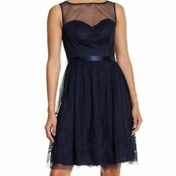 Eliza J Dresses & Skirts - ELIZA J SLEEVELESS ILLUSION NECKLINE DRESS - SZ S